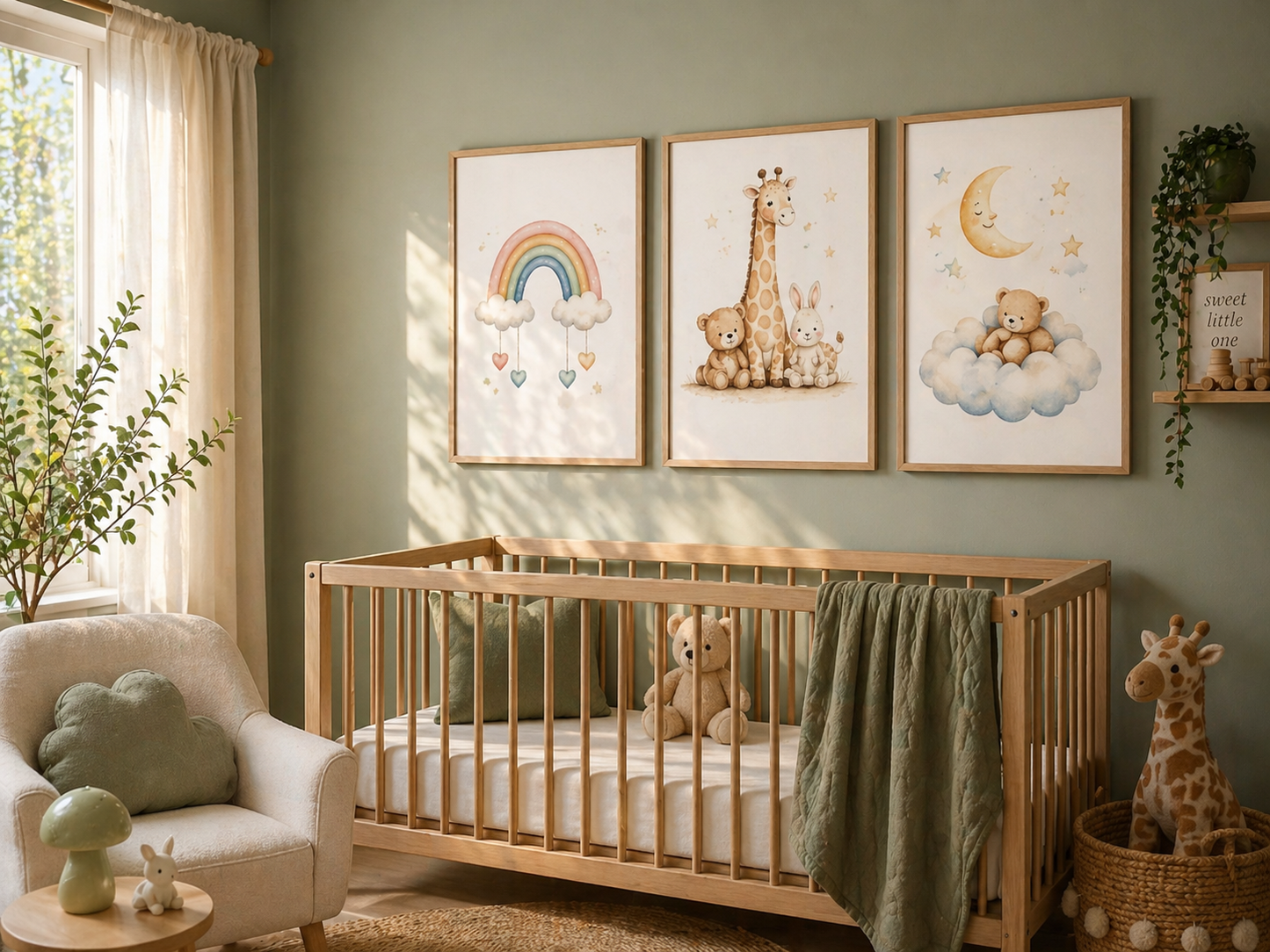 Colección Calma Natural - detalle de los 3 cuadros infantiles | Luma Nido