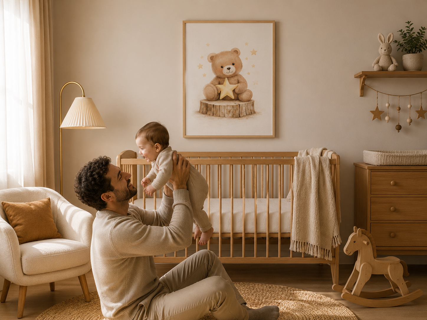 Abrazo de Estrella - cuadro ambientado en habitación infantil | Luma Nido