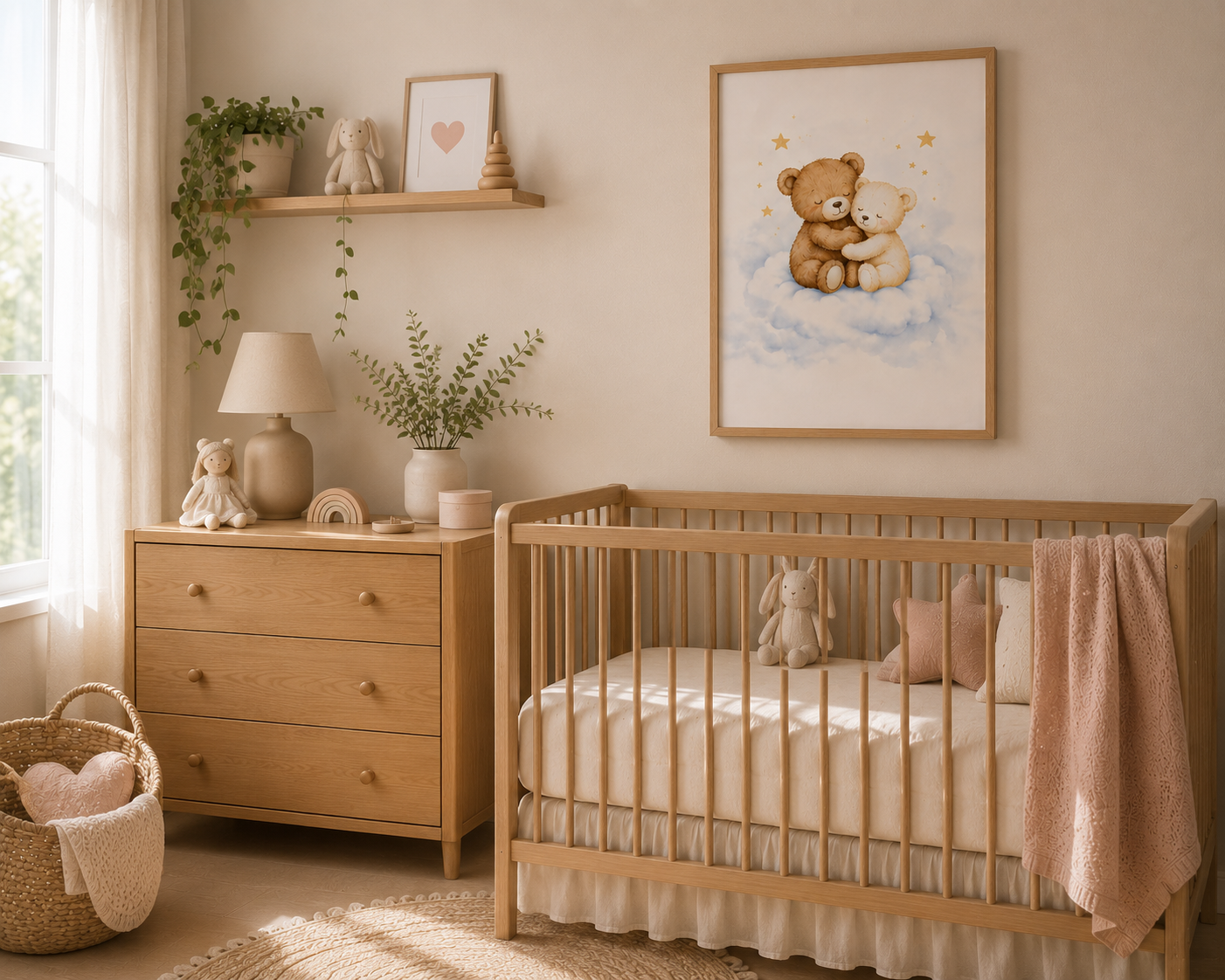 Abrazos de Nube - cuadro infantil, vista adicional en habitación | Luma Nido