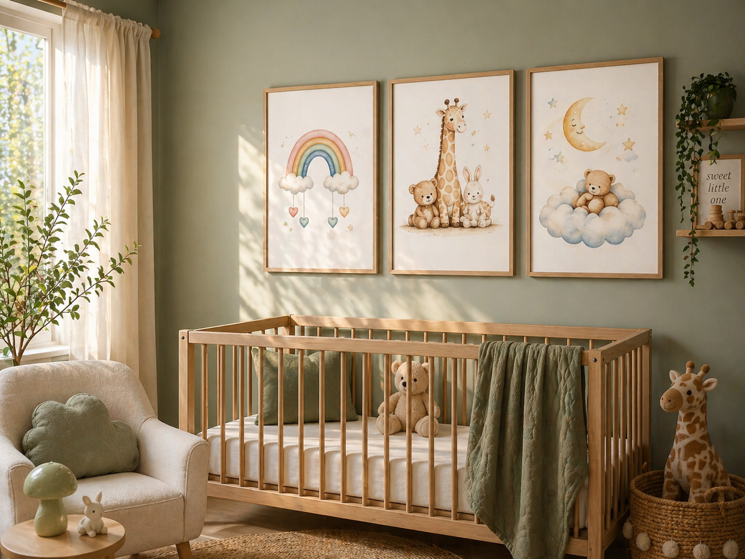 Colección Calma Natural - detalle de los 3 cuadros infantiles | Luma Nido
