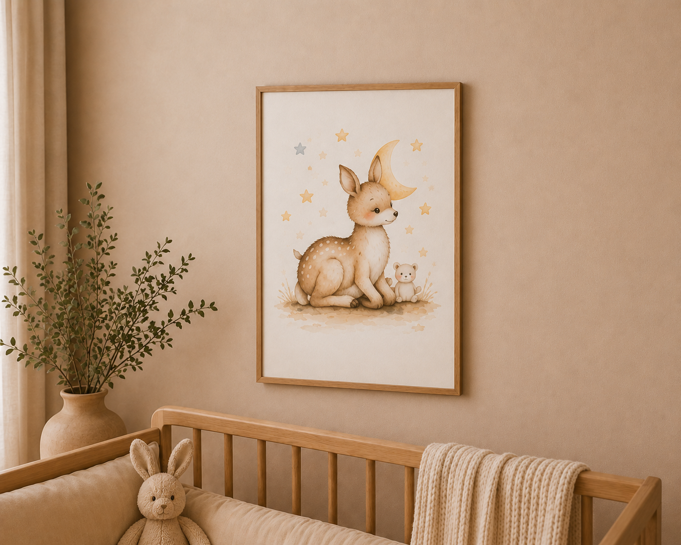 Pequeño Refugio - cuadro ambientado en habitación infantil con hermanos jugando | Luma Nido